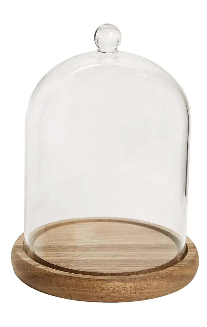 Cloche with Ball Handle and Wood Base