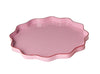 Pink scalloped-edge tray on a white background