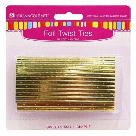 LorAnn Metallic Foil Twist Ties - 50 ct.