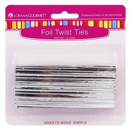 LorAnn Metallic Foil Twist Ties - 50 ct.