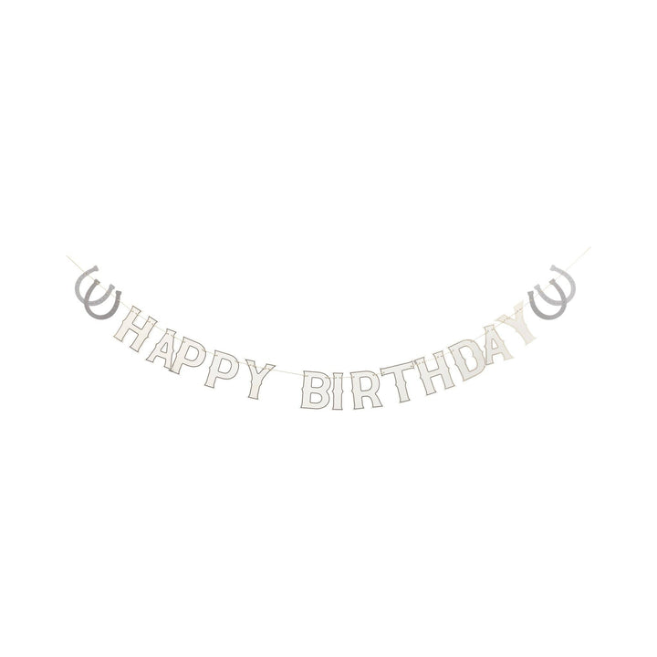 Decorative banner with 'Happy Birthday' text on a white background