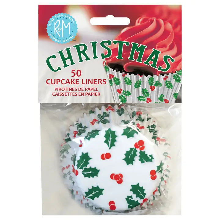 Christmas Holly Cupcake Liners
