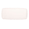 Rectangular white platter with ruffle edge on a white background