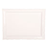 White rectangle platter with ruffle edge on a white background