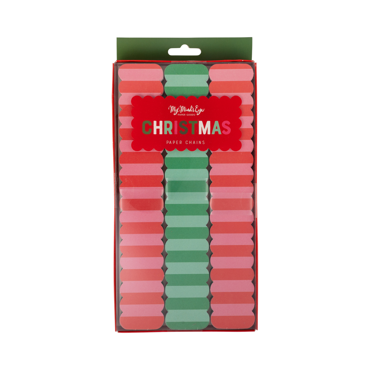 Red, Pink and Green 20ft Christmas Paper Chains