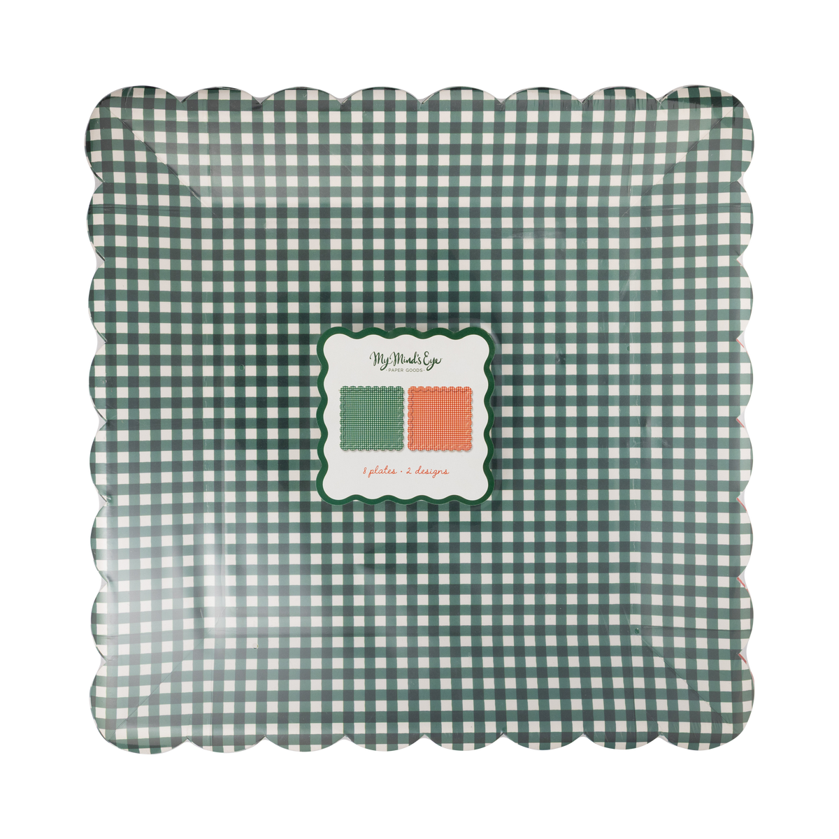 Red and Green Gingham 10" Paper Dinner Plates