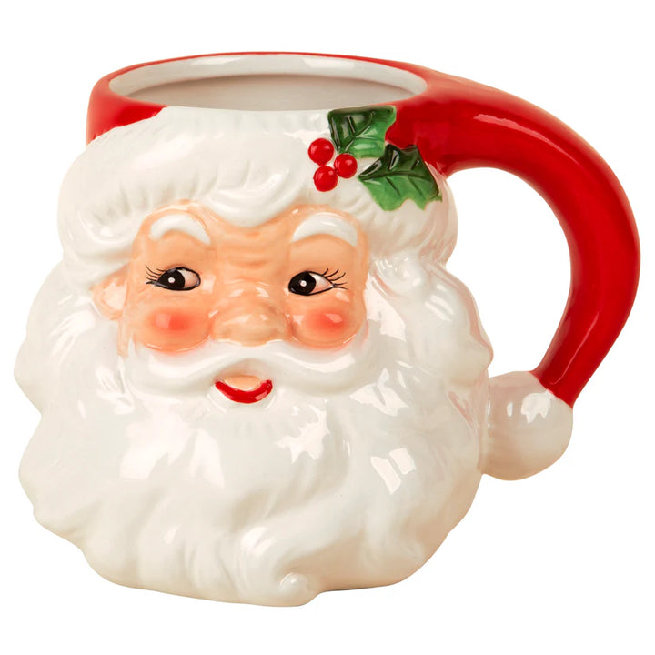 Santa Claus mug with a red handle on a white background