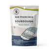 Packaging of San Francisco style sourdough starter culture on a white background