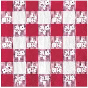 Beverage Napkin Red Gingham 12/50 (dis)