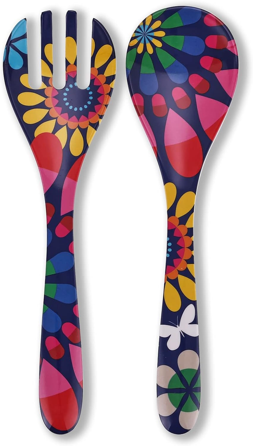 Salad Server Set Floral