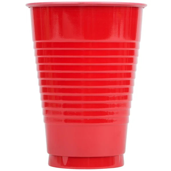 Solid Color 12 oz Plastic Cups