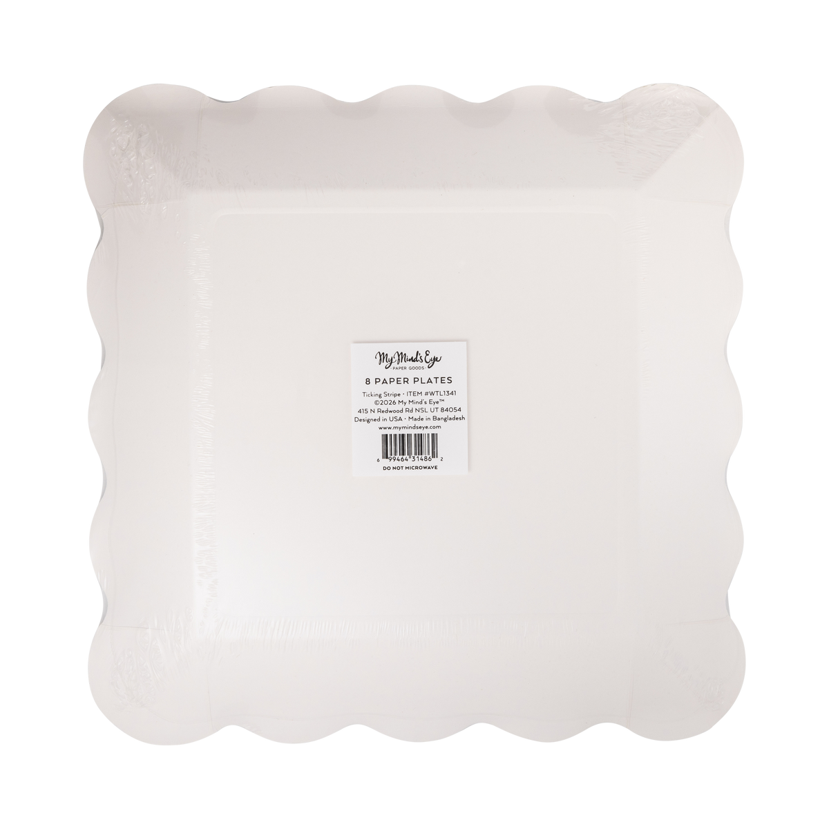 Green Ticking Stripe 10" Paper Dinner Plates