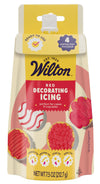 Wilton red decorating icing package with yellow and red design