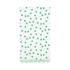 Napkin with green shamrock pattern on a white background