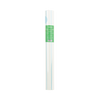 Roll of white paper with a green label on a white background
