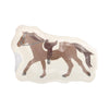 Horse paper plate with a saddle in a clear plastic bag on a white background