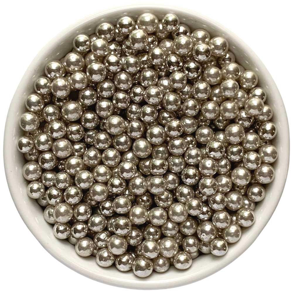 Silver Dragees #0 (5mm) 4 oz Pkg