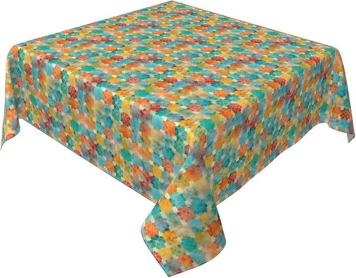 Table Cloth 60" Square Arabesque Aqua