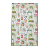 Decorative towel with plant pattern on a white background