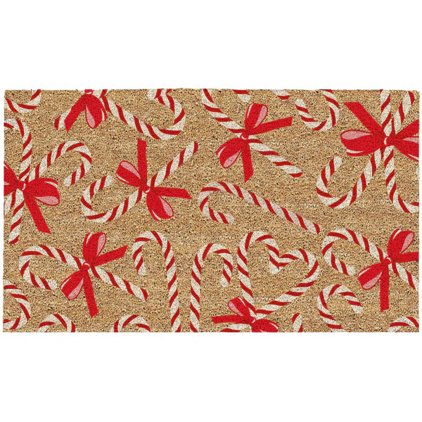 Candy Canes and Bows Doormat