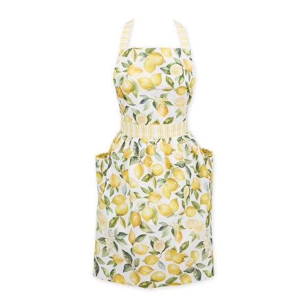 Apron with lemon pattern on a white background