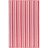 Red and white striped towel on a white background