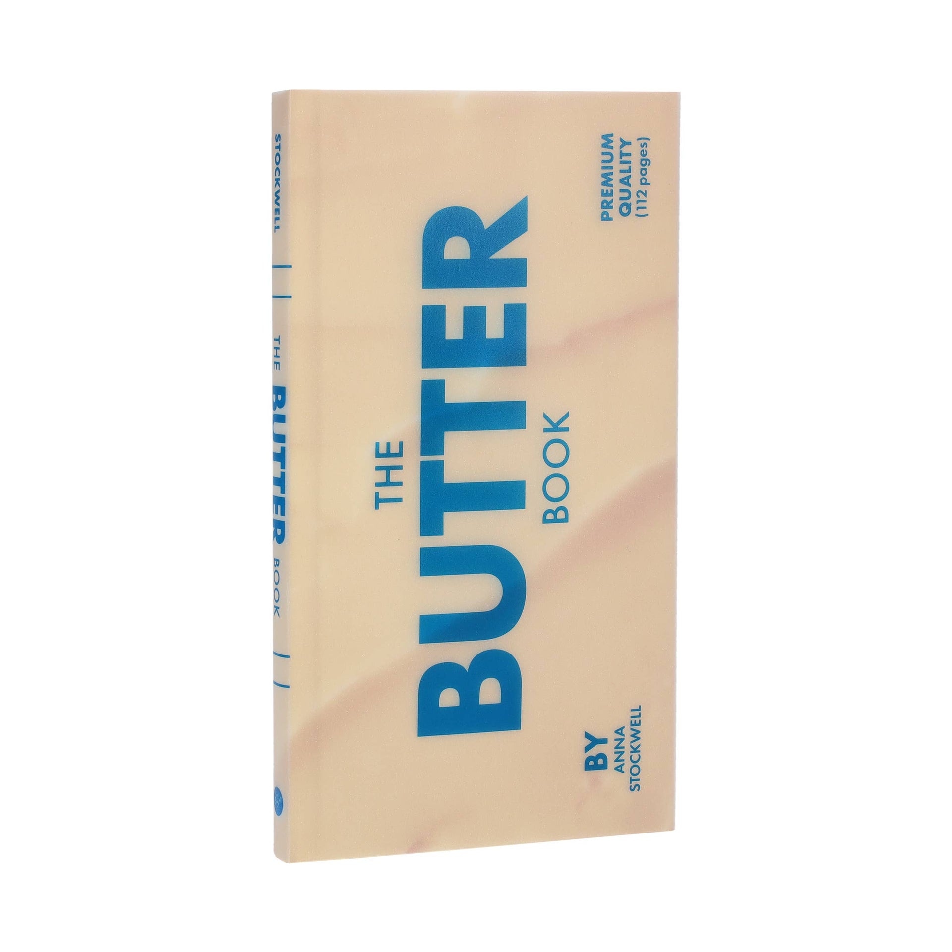 Beige book titled 'The Butter Book' with blue text on a white background