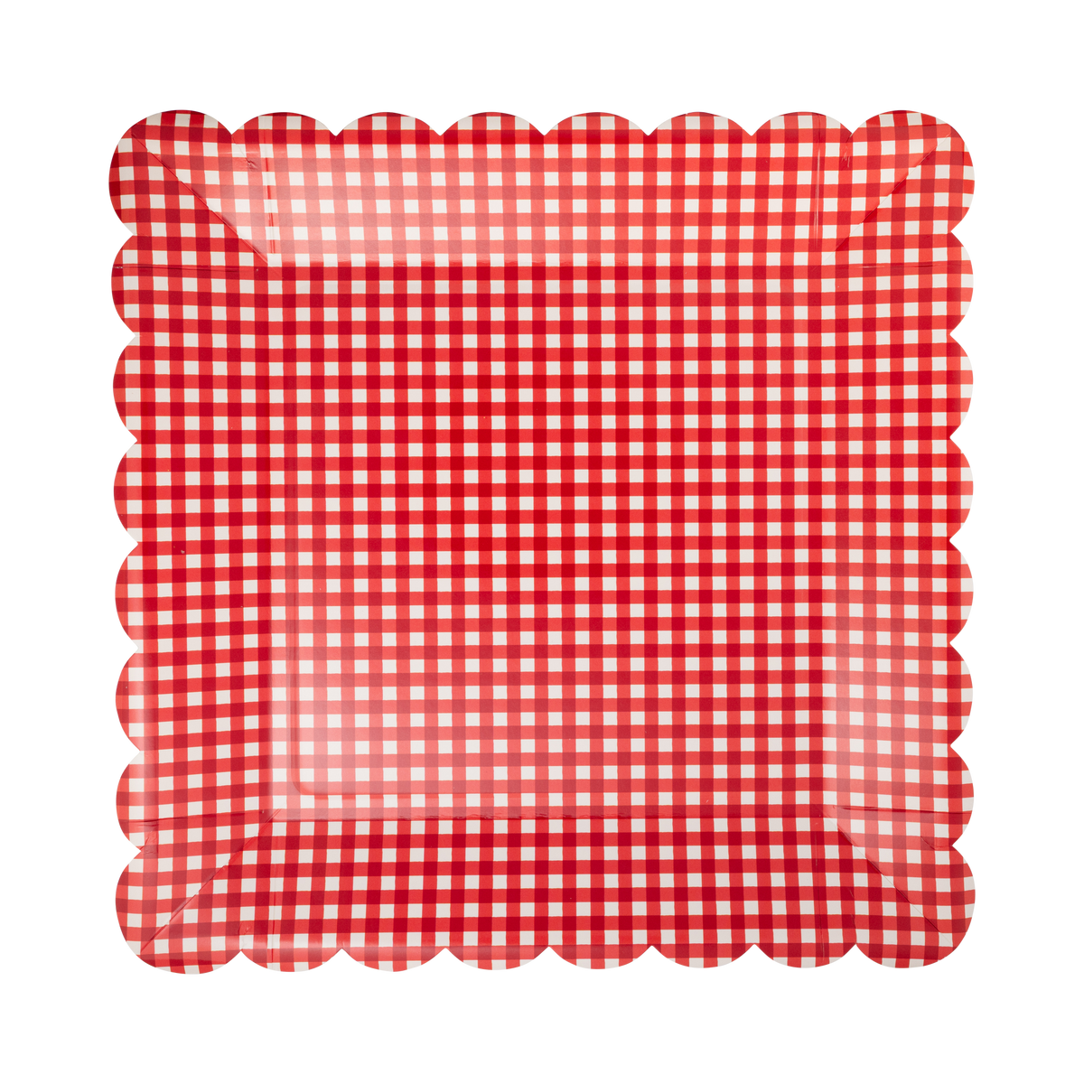 Red and Green Gingham 10" Paper Dinner Plates