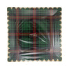 Green Plaid Christmas 10" Square Dinner Plates