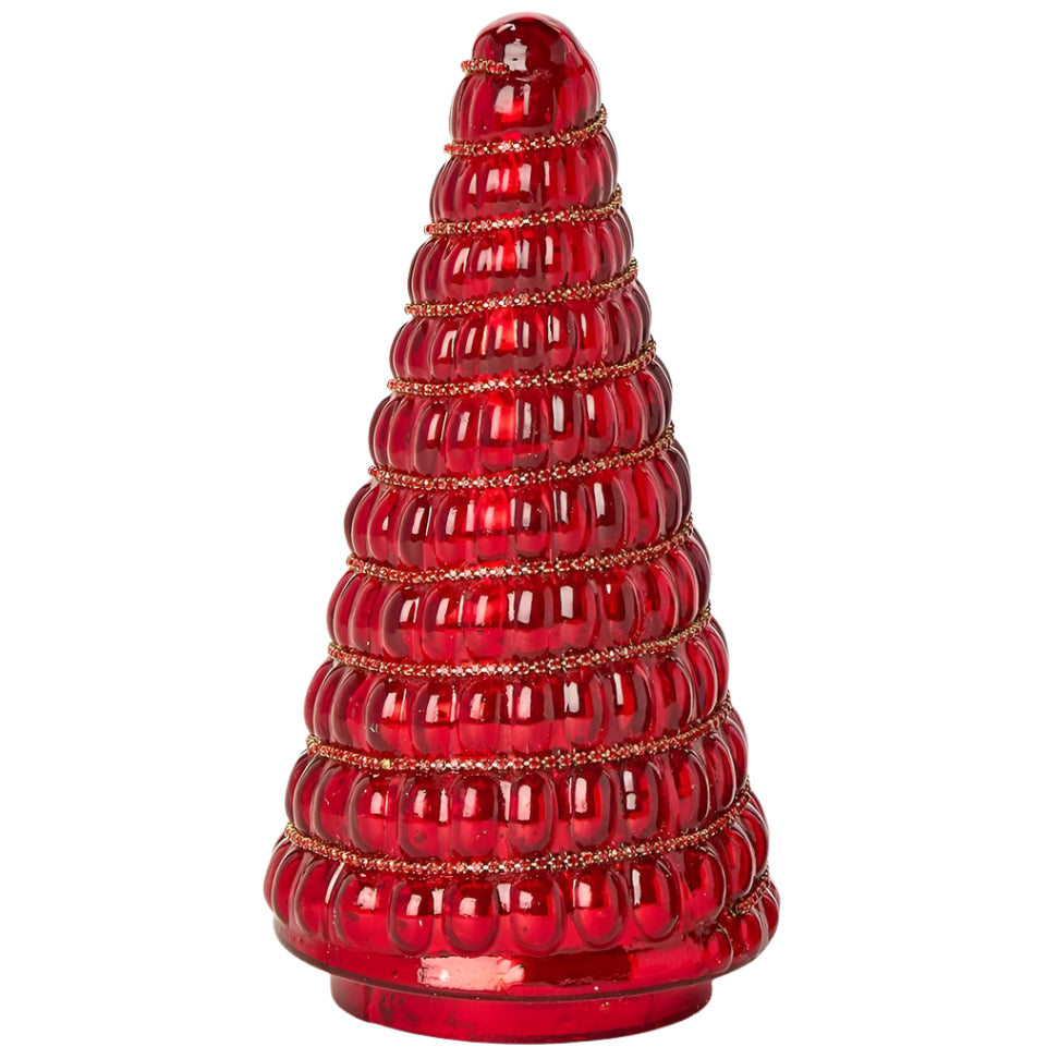 Jeweled Red Mercury Glass Holiday Tree