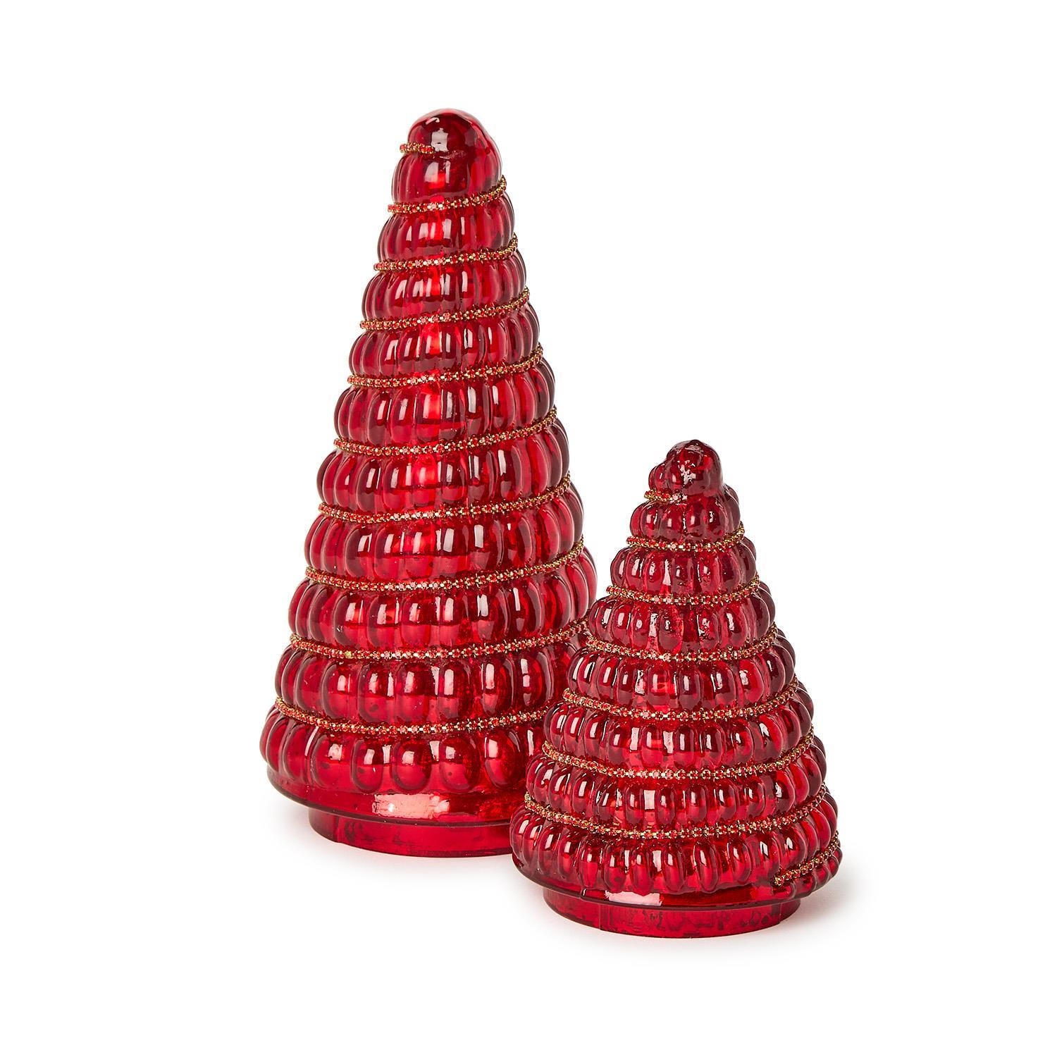 Jeweled Red Mercury Glass Holiday Tree