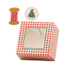 Red Gingham Window Cookie Boxes with Christmas Tree Tags