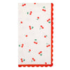 Napkin with cherry pattern on a white background
