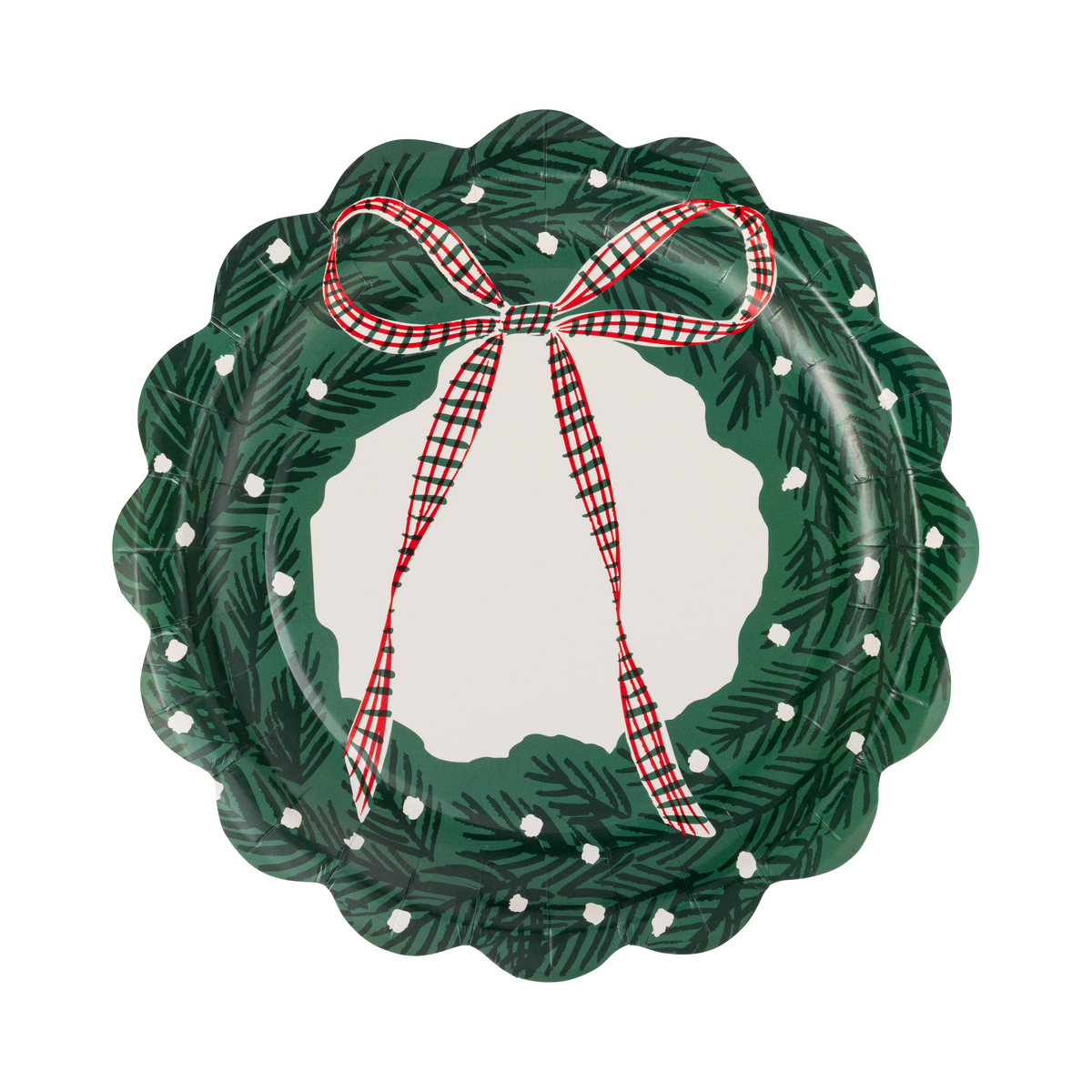 Wreath Shaped Christmas Paper Salad Plates