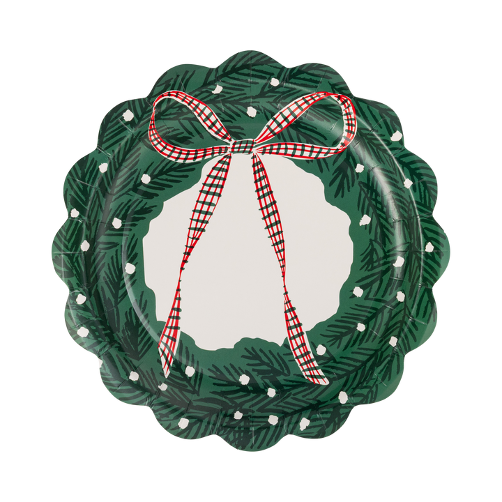 Wreath Shaped Christmas Paper Salad Plates