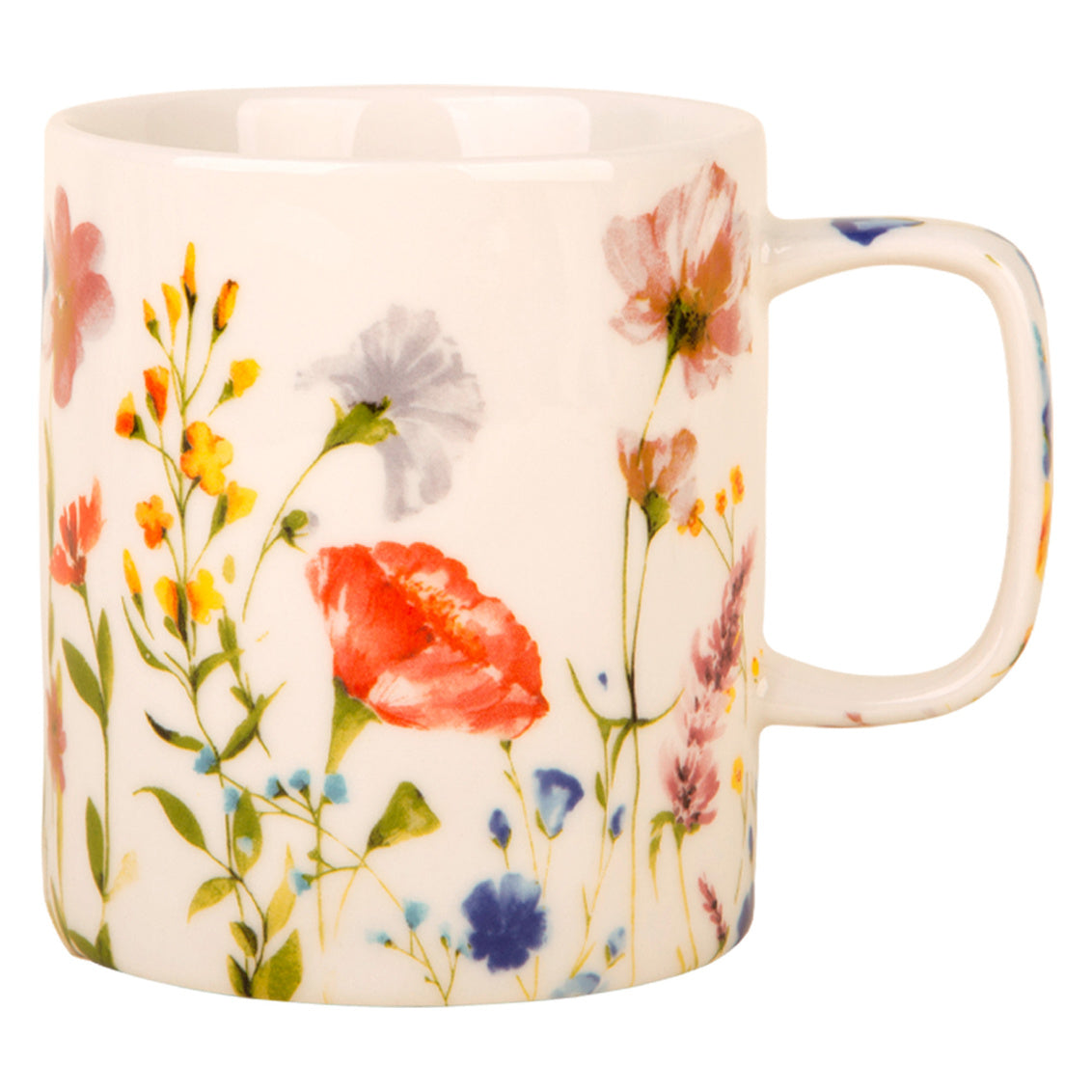 Mug with floral design on a white background