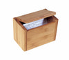 Wooden box with a lid on a white background