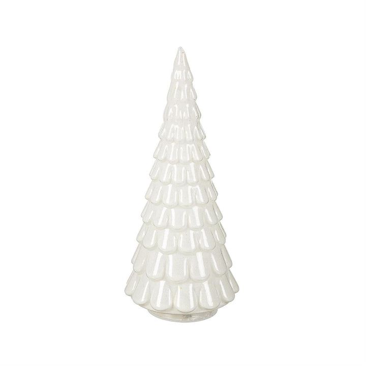 Decorative white Christmas tree on a white background