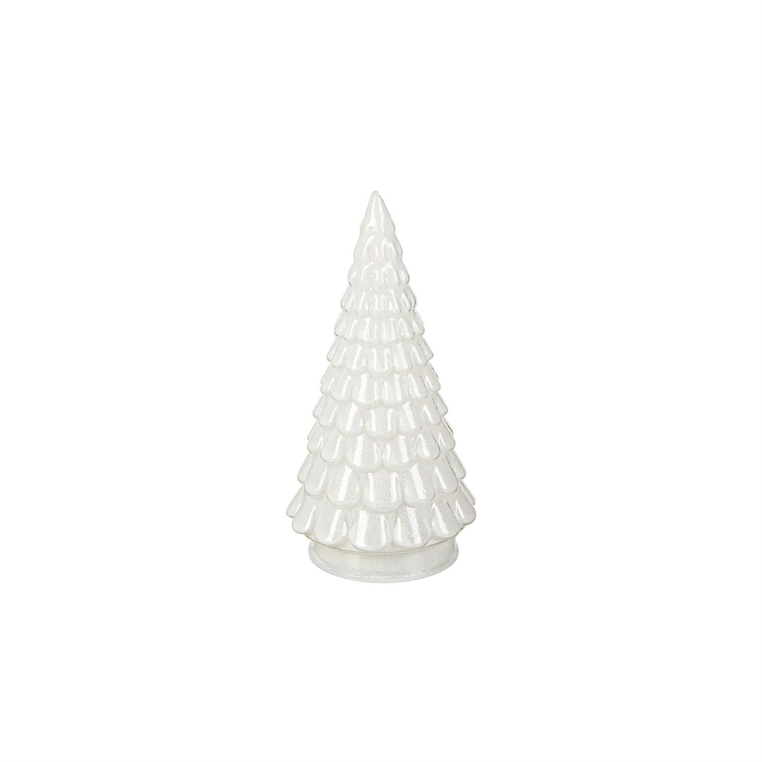 White ceramic Christmas tree on a white background