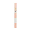 Roll of pink and white strip table runner on a white background