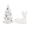 Season to Sparkle Ceramic Iridescent Tree with Star Cut Outs or Deer
