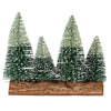 Shades of Green Plastic and Wood Ombre Bottle Brush Trees