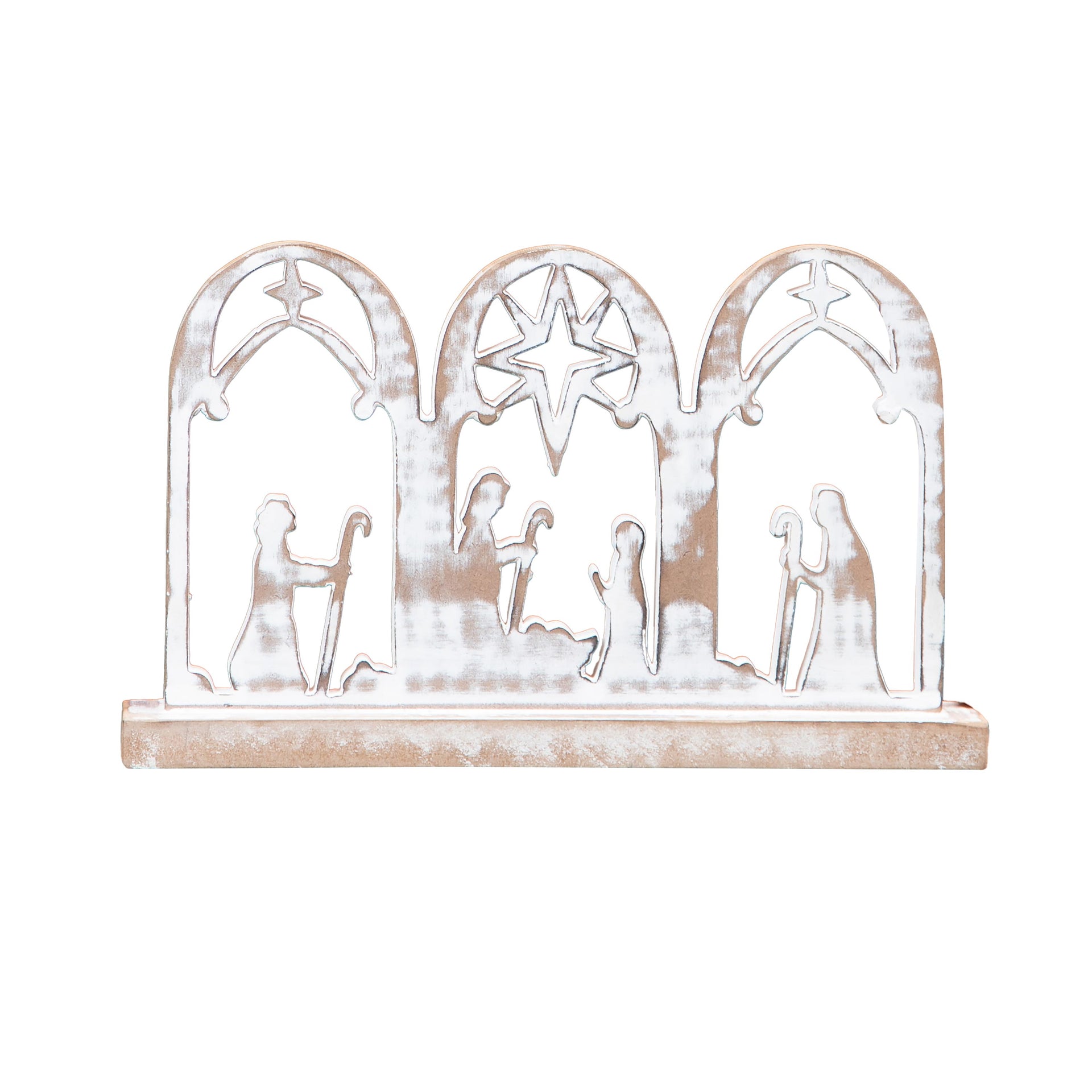 12" Wood Nativity Scene Table Decor
