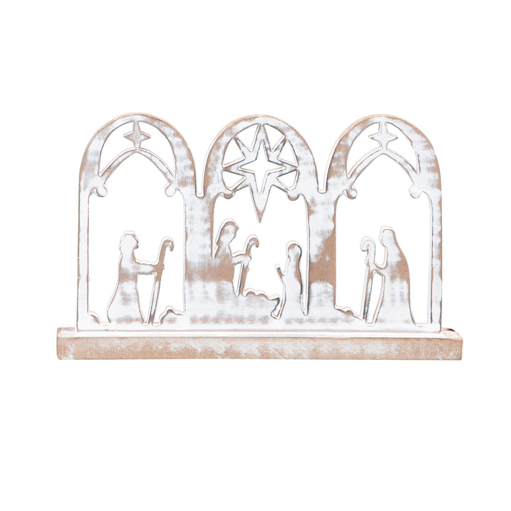 12" Wood Nativity Scene Table Decor