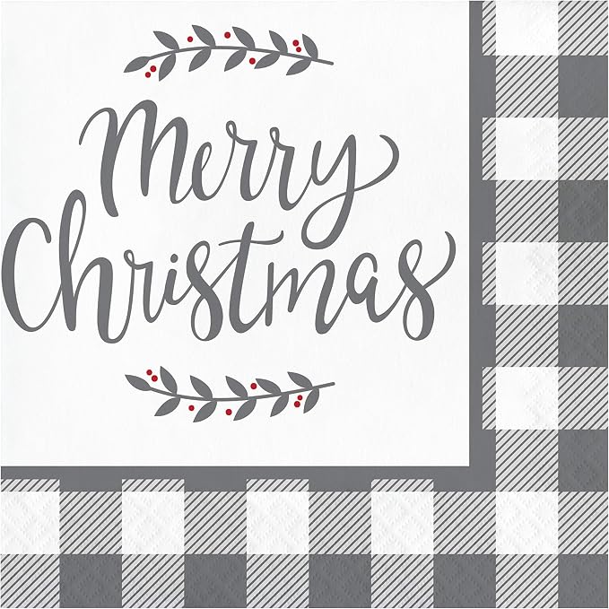Luncheon Napkin 12/16 Gray and WHite (dis)