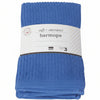 Set of blue bar mops towels with a visible brand label on a white background