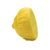 Lemon half with a lemon stretch wrap cover on it on a white background