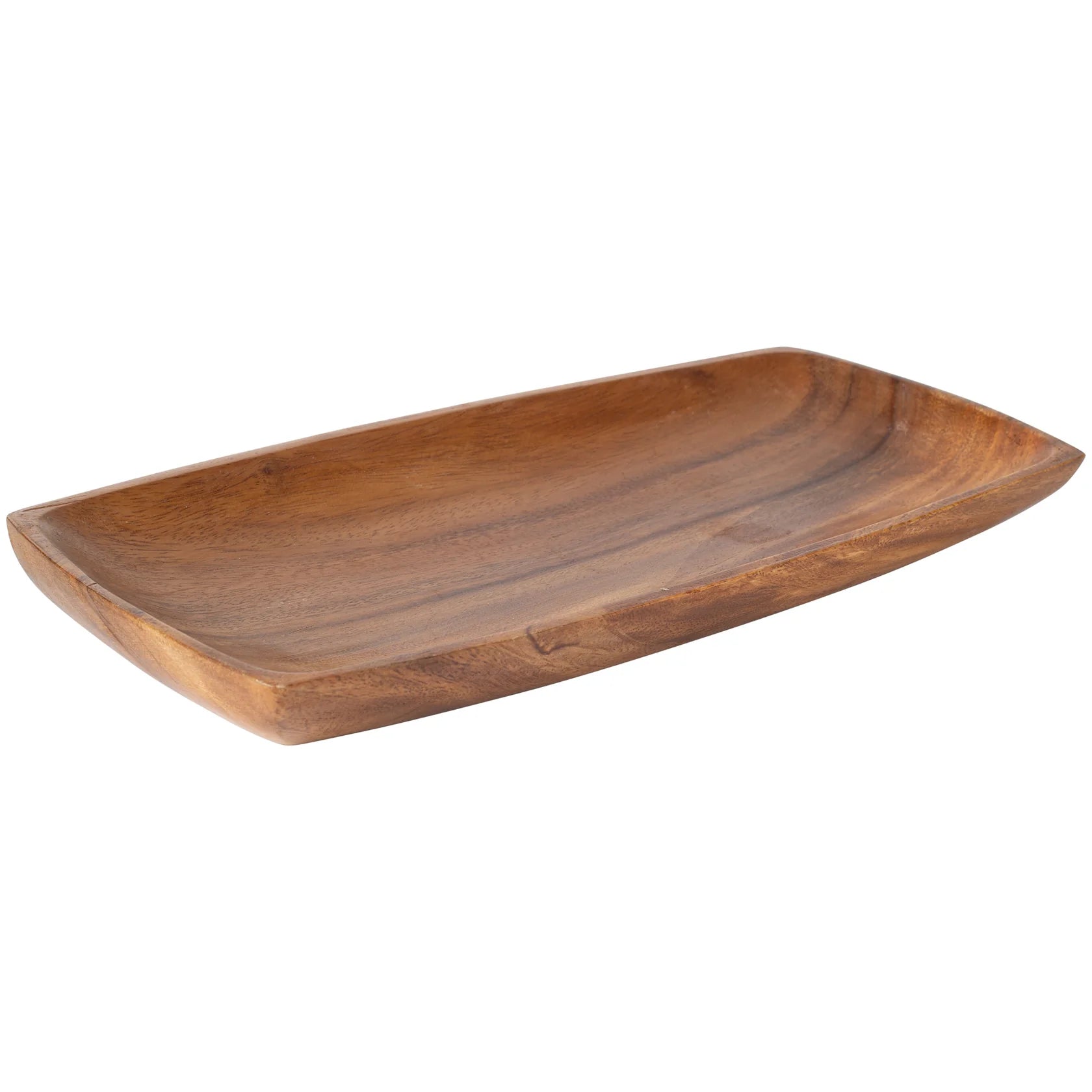 Wooden tray on a white background