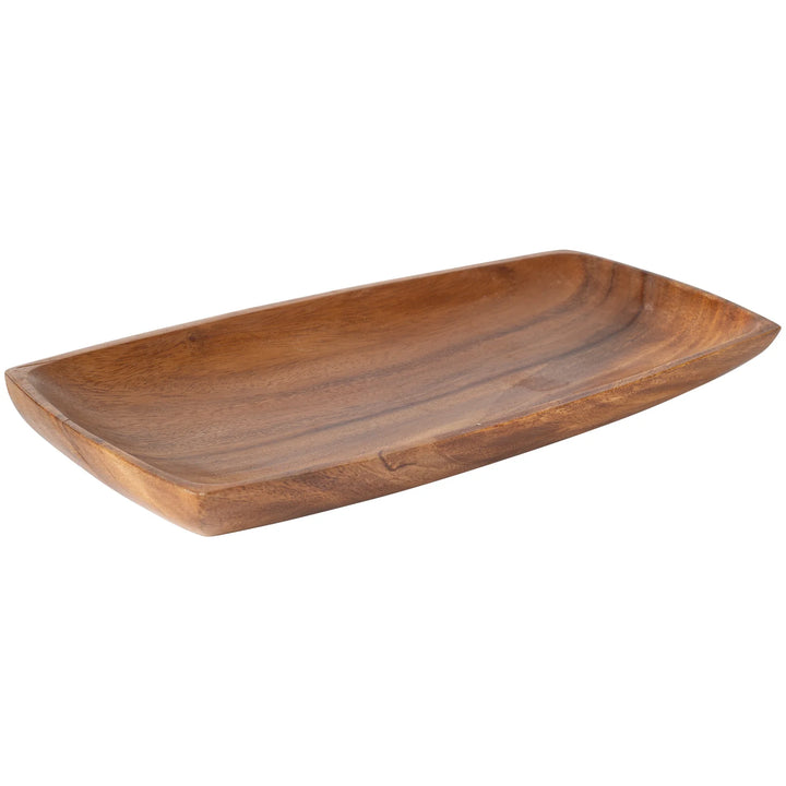 Wooden tray on a white background