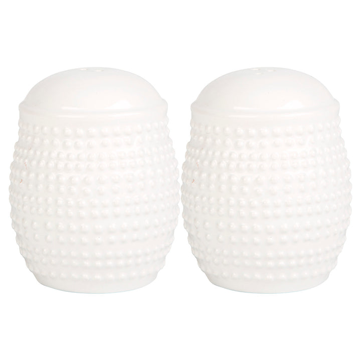 White Embossed Halo Dots Salt and Pepper Set
